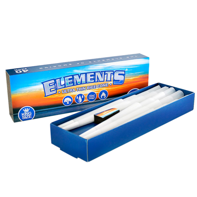 elements rolling papers pre rolled cones king slim 40 pack