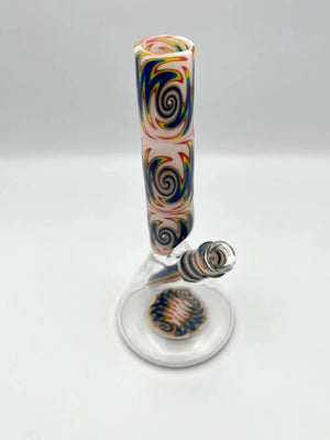 Rig Pipe Banger Glass Art USMade Water Linework Wig Wag Rainbow Beaker Scientific