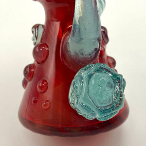 Hensley Art Glass Red Skull Tube
