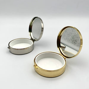 Tsubota Pearl Metal Pill Box with Mirror gold silver