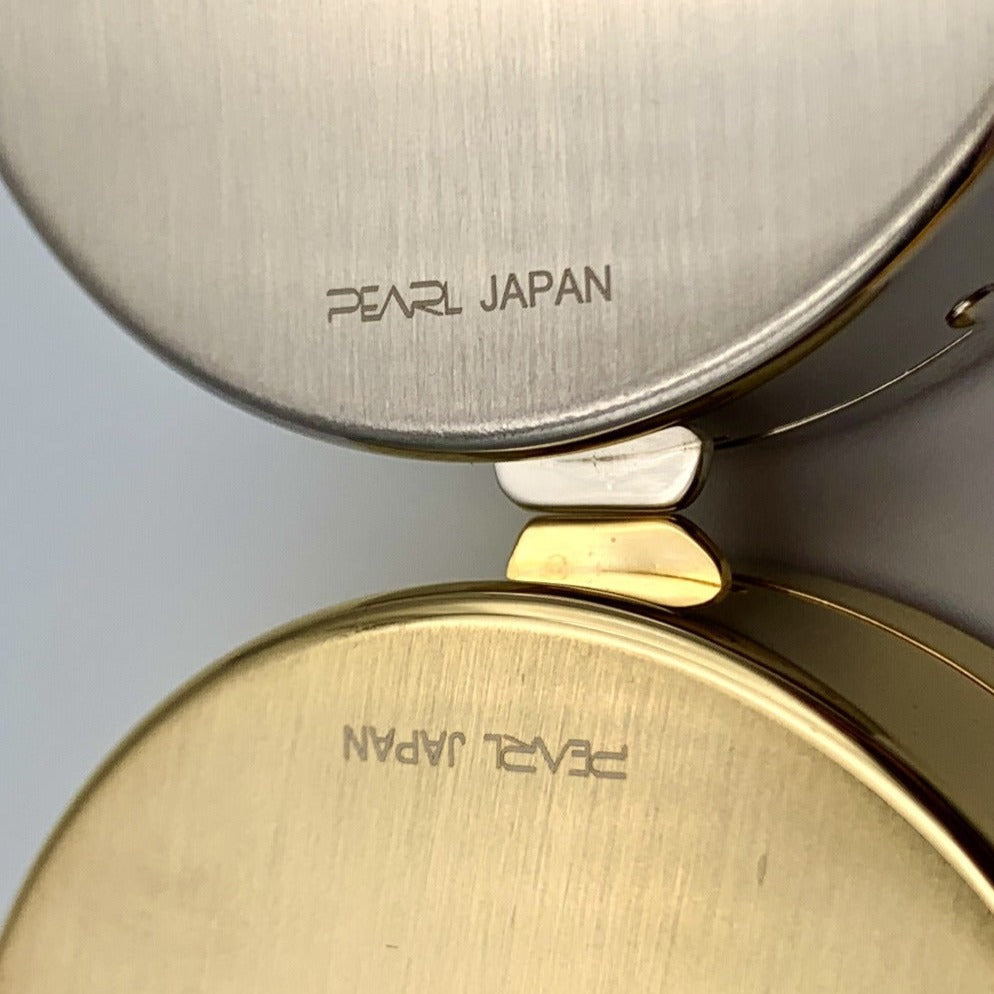 Tsubota Pearl Metal Pill Box with Mirror gold silver