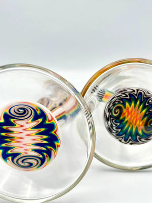 Rig Pipe Banger Glass Art USMade Water Linework Wig Wag Rainbow Beaker Scientific