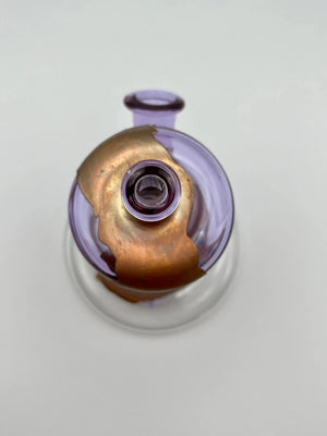 Rig Pipe Banger Glass Art USMade Copper Electroplated Purple Gems
