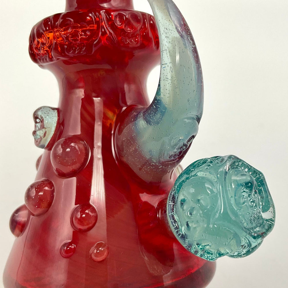 Hensley Art Glass Red Skull Tube